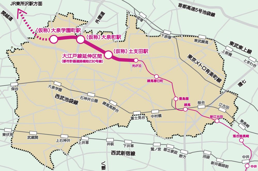 都営大江戸線延伸地図