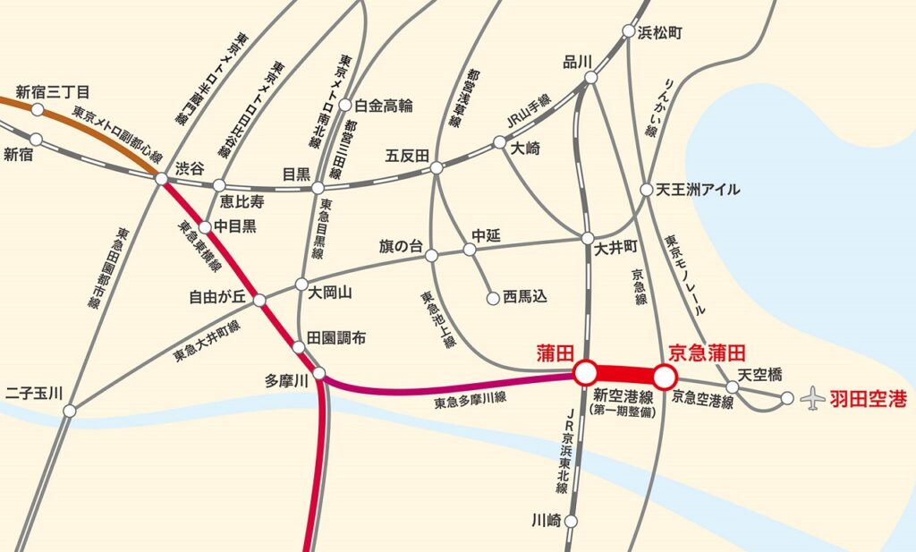 新空港線「蒲蒲線」ルート図