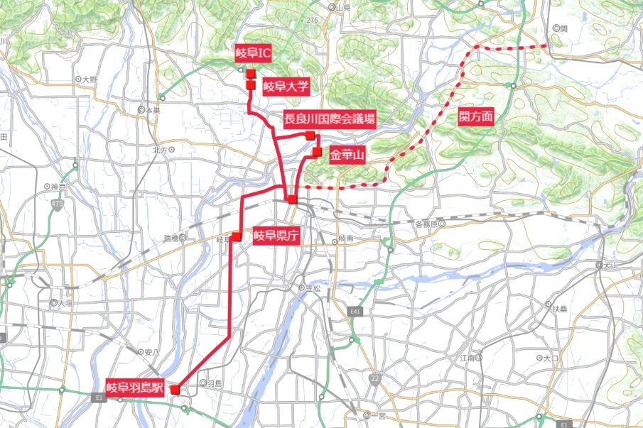 岐阜LRT路線図
