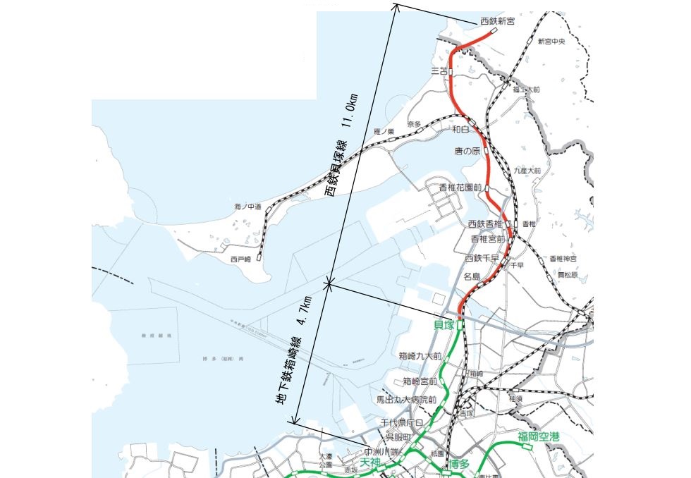 専用【超希少】系統板 西日本鉄道　福岡市内線16　吉塚博多駅　天神　貝塚　九大前 1200px-