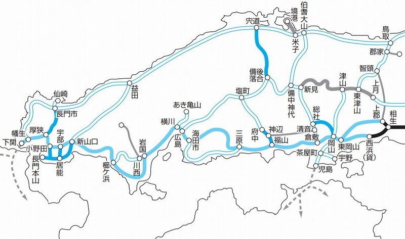 JR西日本中国地方路線図