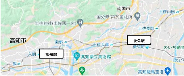 新幹線高知駅位置図