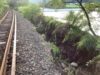 花輪線十和田南～末広間米代川護岸の被災状況