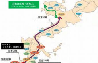 沖縄縦貫鉄道ルート図