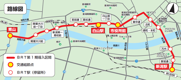 新潟BRT路線図
