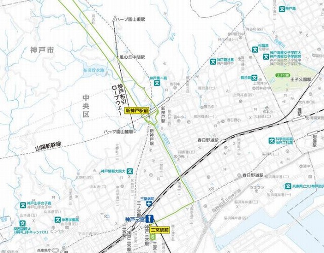 阪急バス三宮有馬線路線図