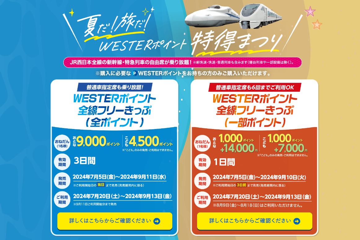 WESTERポイント全線フリーきっぷ