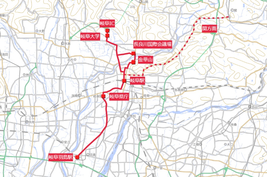 岐阜LRT路線図
