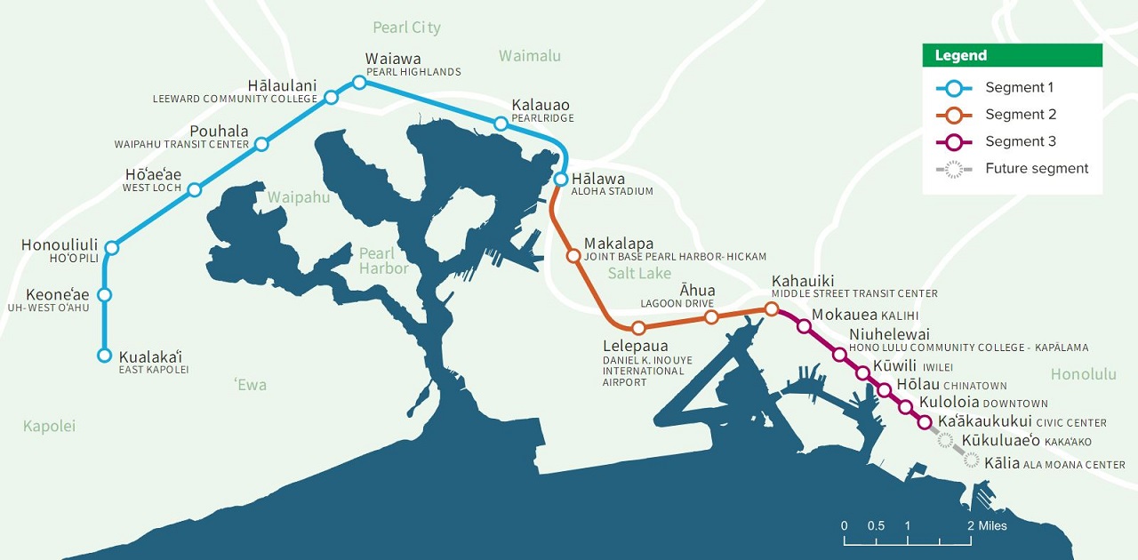 ホノルル高架鉄道地図