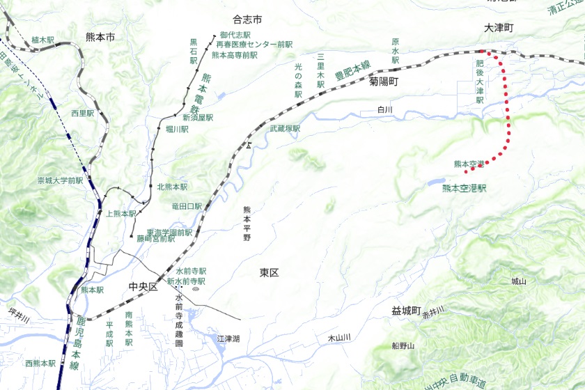 熊本空港アクセス線地図