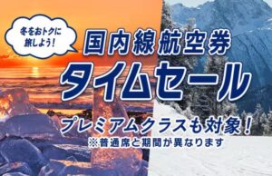 ANAが国内線タイムセールを11/13から開催。プレミアムクラスも対象、12月~3月搭乗分 ANAタイムセール202511