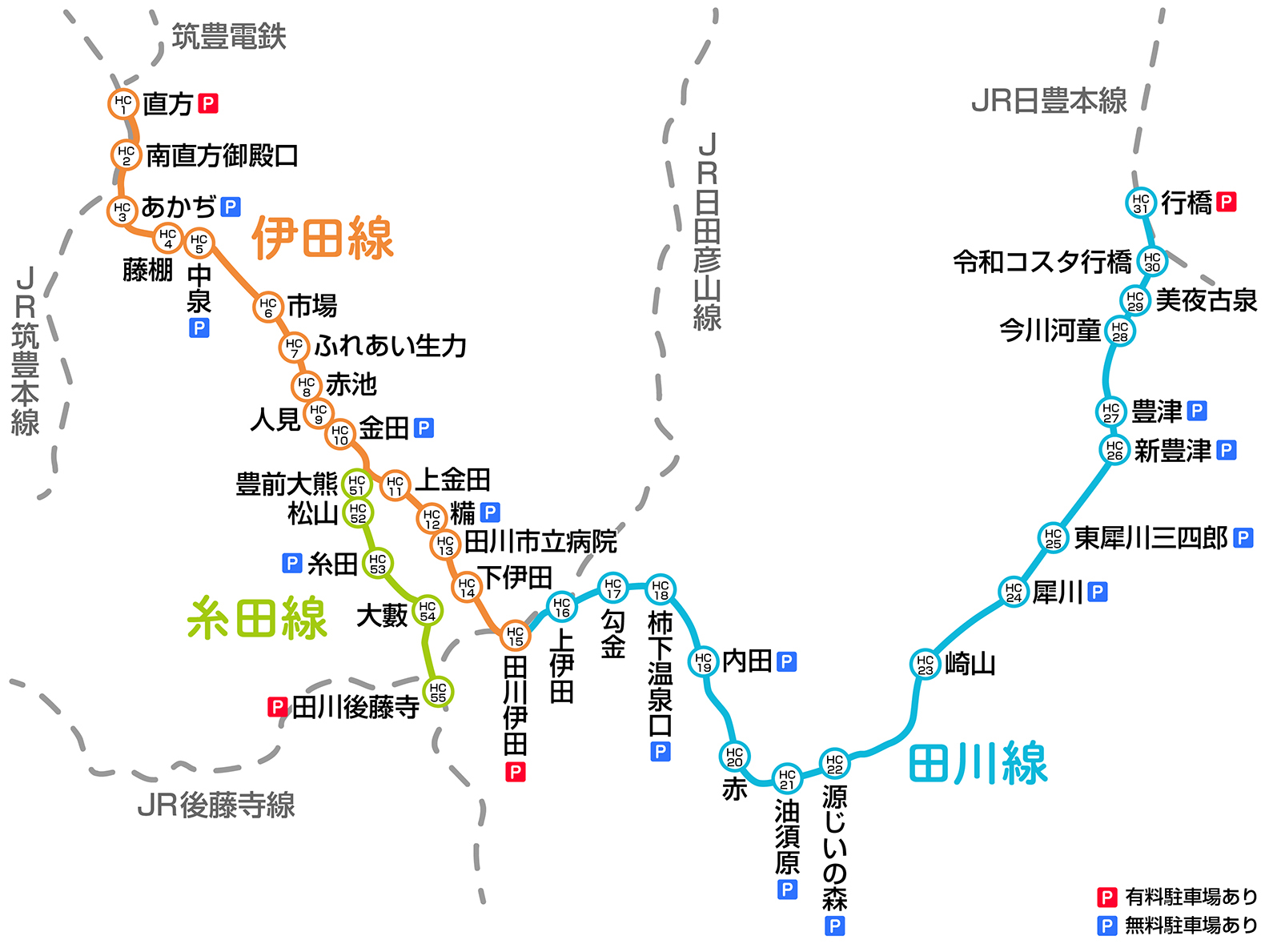 平成筑豊鉄道路線図