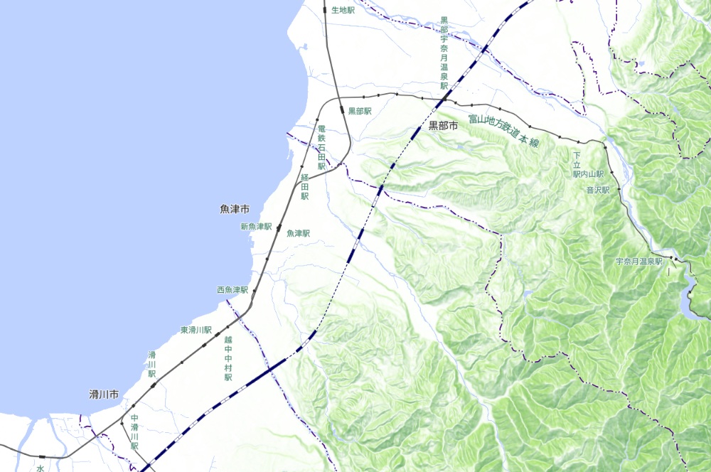 富山地鉄本線地図