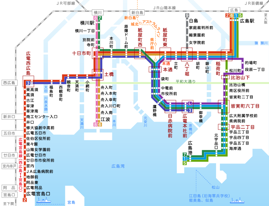 広島電鉄路面電車地図