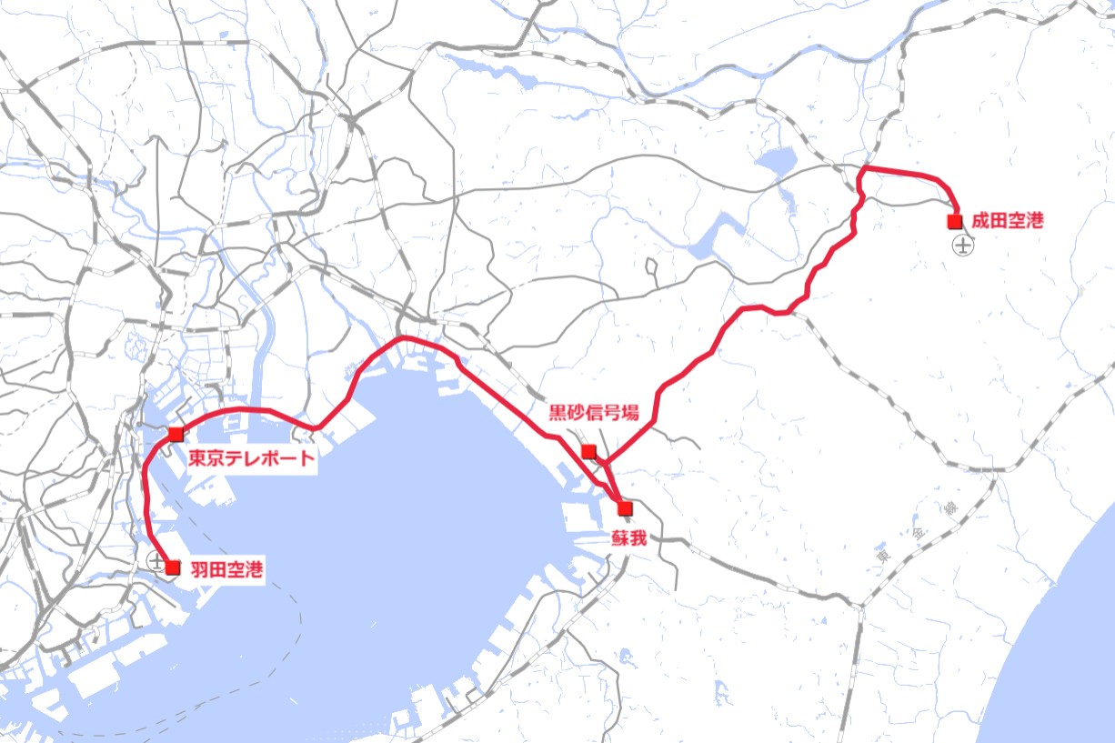 成田空港アクセス京葉線ルート