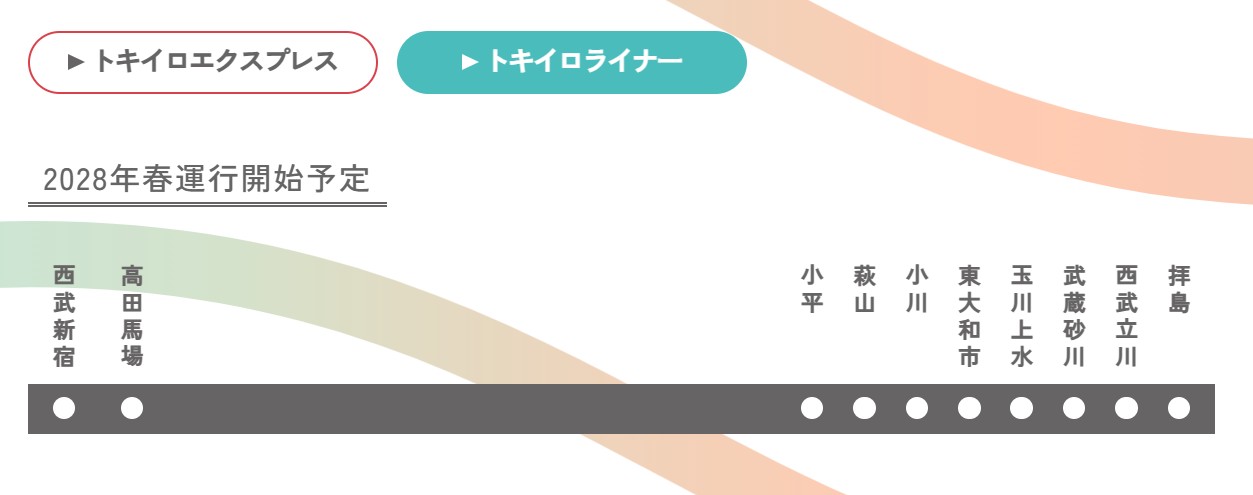 トキイロライナー停車駅